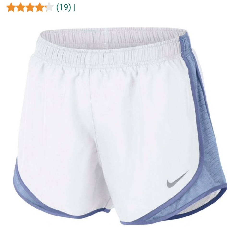 white and blue nike tempo shorts
